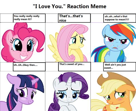 the mane six reacting to being told i love you twilight has such a cute blushing face mlp