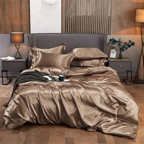 new 100 pure satin silk bedding set home textile king size bed set bed