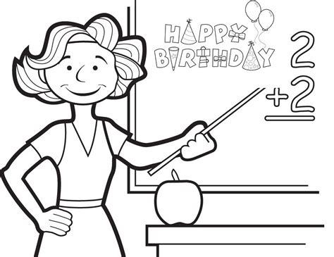 birthday coloring pages  teacher birthday happy birthday teacher