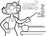 Teacher Birthday Coloring Happy Pages Printable Wishes Quotes Special Cards 24th sketch template