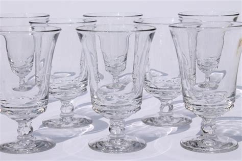 Vintage Fostoria Century Pattern Glass Crystal Clear Iced Tea Glasses