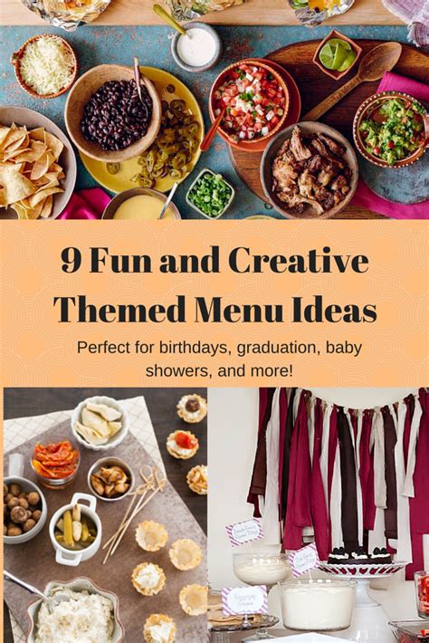 fun  creative themed menu ideas birthday dinner menu dinner