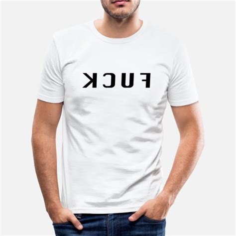 Fuck Logo Männer Slim Fit T Shirt Spreadshirt