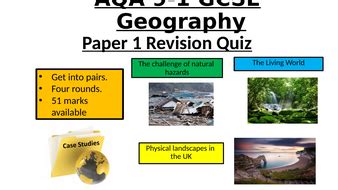 aqa gcse geography paper  revision quiz teaching resources