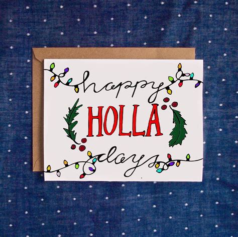 happy holla days card funny christmas card handmade