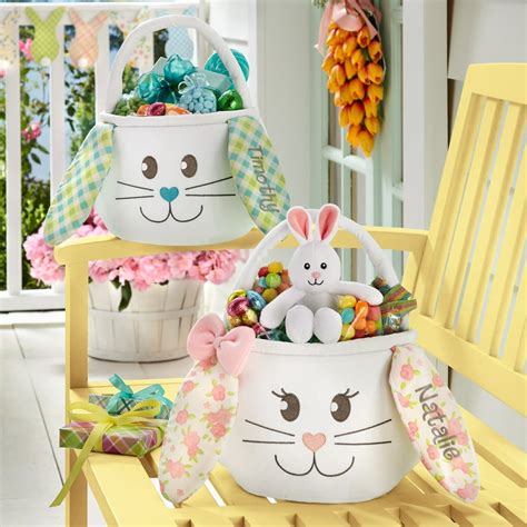 personalized sweet easter bunny basket    colors