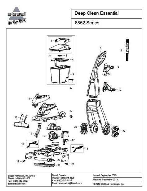 schematic parts book  bissell model  proheat essential vacuumsrus