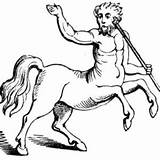 Centaur Coloring Myth Greek God Horn Blowing Haired Long sketch template
