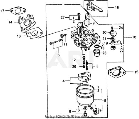 honda wtx  water pump jpn vin gx  parts diagram  xx carburetor