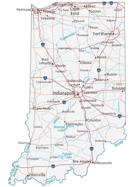 map  indiana cities  roads gis geography