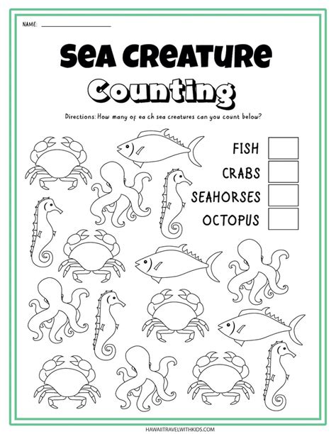 sea animal worksheets  coloring pages hawaii travel  kids