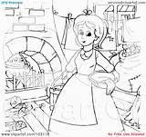 Chores Coloring Doing Pages Cinderella Kids Outline Clipart Alex Royalty Illustration Bannykh Rf Popular Getcolorings Color sketch template