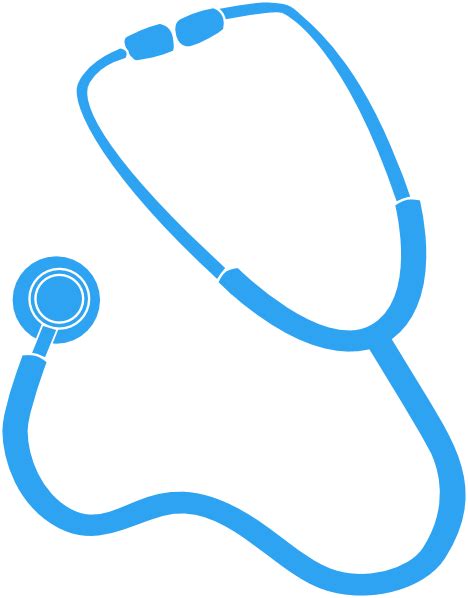 stethoscope blue whiteoutline clip art  clkercom vector clip art
