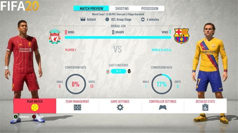 fifa  liverpool  barcelona champions league uefa full match gameplay youtube