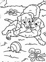 Coloring Pages Puppies Puppy Playful Kids sketch template