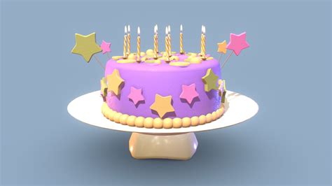 Birthday Cake 3d Model By Olga Melikhova Lola08 [811f69d] Sketchfab