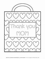 Mom Thank Coloring Pages Planerium Mother Login Wishlist Present Bag sketch template