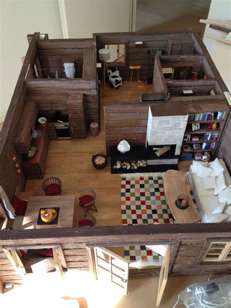 images  miniature log cabins  pinterest folk art dollhouse miniatures