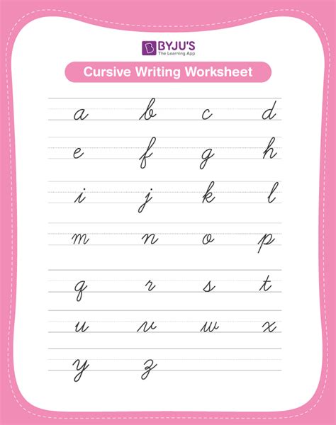 cursive writing practice sheets  kids worksheets writing cursive