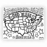 Coloring Pages Lds America God Bless Printable July Color Fourth American Flag Kids Choose Printables Map Ldsbookstore Board sketch template