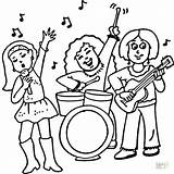 Rock Coloring Pages Band Concert Roll Printable Color Kids Musical Piano Print Female Music Grand Star Getcolorings Popular Supercoloring Guitarist sketch template