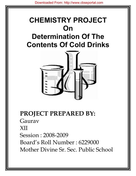 Chemistry Investigatory Project Determination Of Contents Of Cold De8