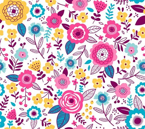 bright floral pattern stock vector illustration  blossom