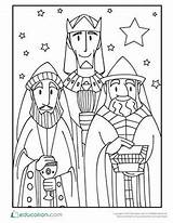 Christmas Wise Men Three Pages Coloring Kings Nativity Kids Worksheet Choose Board sketch template
