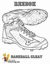 Baseball Coloring Pages Shoes Yescoloring Books Reebok sketch template