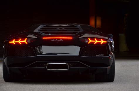 foto lamborghini aventador lp  schwarz autos hinten auto