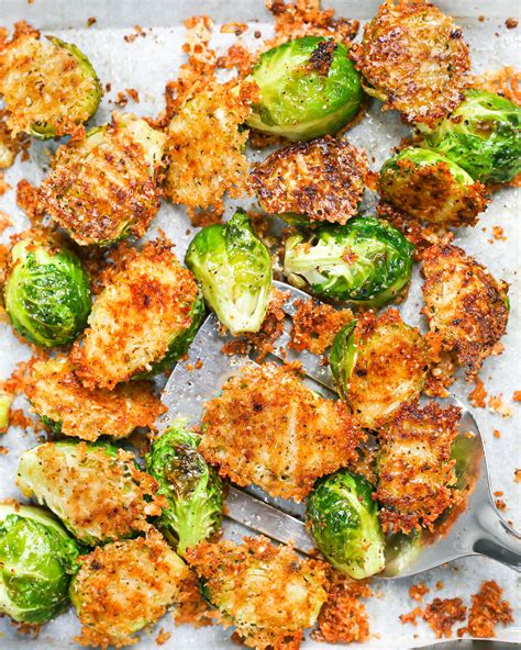 crispy parmesan roasted brussels sprouts mess   kitchen