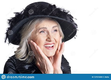 Gorgeous Mature Woman Posing On White Background Stock Image Image Of