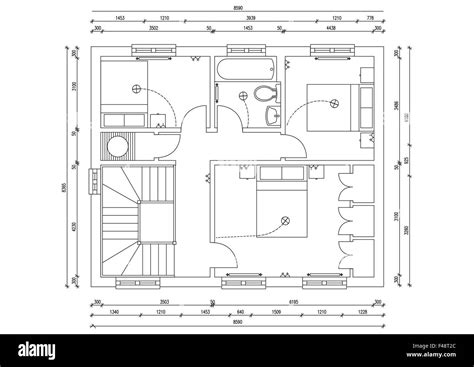 blueprint plan   bedroom house stock photo alamy