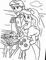 Ariel Coloring Mermaid Pages Eric Little Disney Printable Wedding Princess Vow Making Prince Print Colouring Color Kids Template Book Colors sketch template