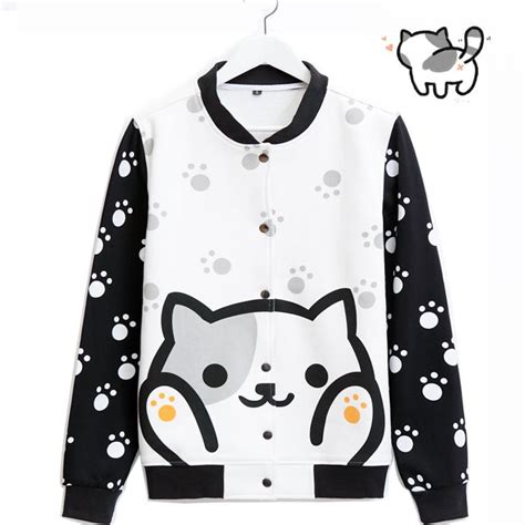 Game Product Cats Backyard Neko Atsume Long Sleeves Thicken Lovely