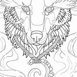 Totem Wolf Drawing Coloring Getdrawings sketch template