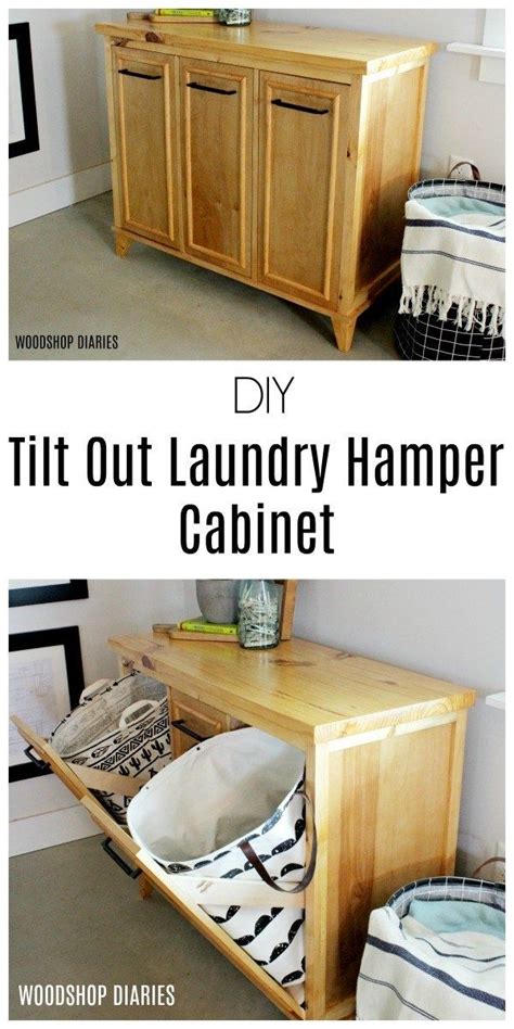 diy tilt laundry hamper cabinet building plans