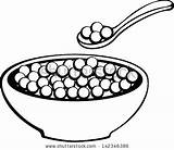 Cereal Bowl Spoon Clipart Coloring Pages Vector Line Color Drawing Shutterstock Outline Similar Pic Getdrawings Printable Getcolorings Milk Print Illustration sketch template
