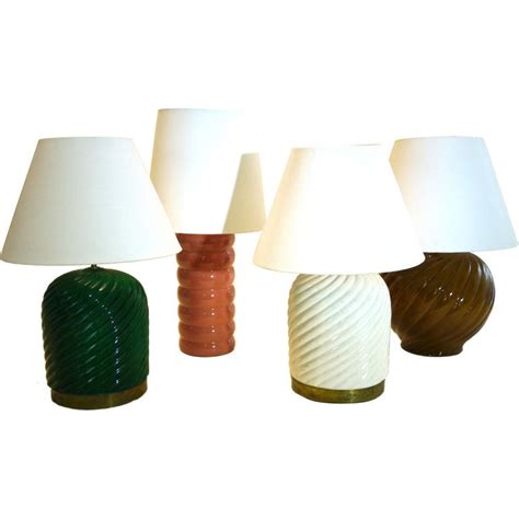 set of ceramic table lamps by tommaso barbi at 1stdibs