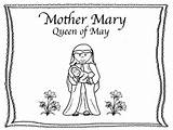 Crowning May Mary Coloring Pages Template sketch template