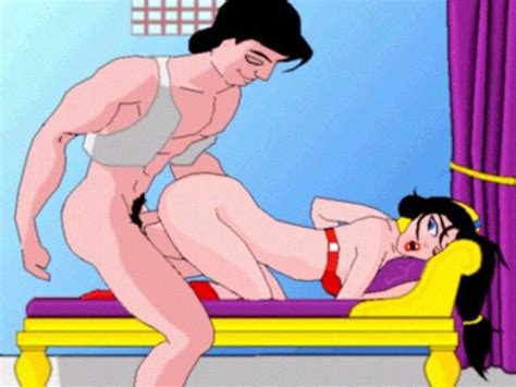 rule 34 aladdin aladdin character bed biceps canon couple clothed