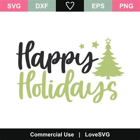 Happy Holidays Svg Cut File