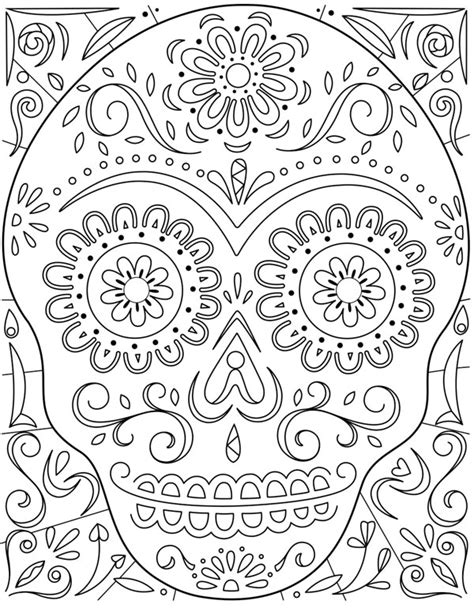 gambar day dead coloring pages getcoloringpages mask printable print