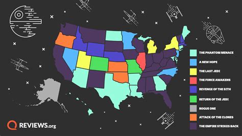 popular star wars episode   state  map