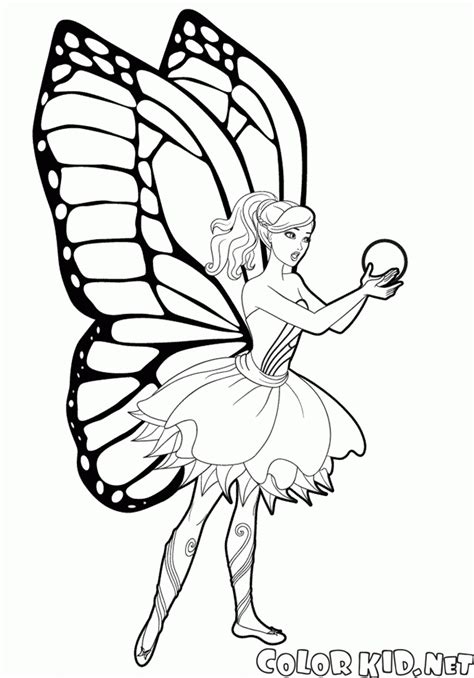 coloring page barbie mariposa   ball