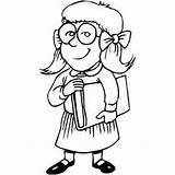 Girl Bookworm Coloring Pages School Getcolorings Colori sketch template