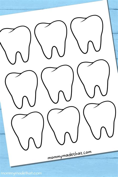 tooth templates  printable outlines tooth template templates
