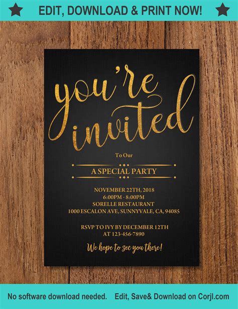 you re invited template you re invited digital etsy invitation