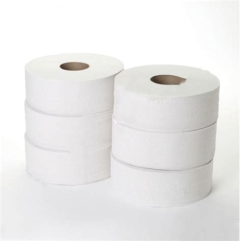 white jumbo  ply toilet roll