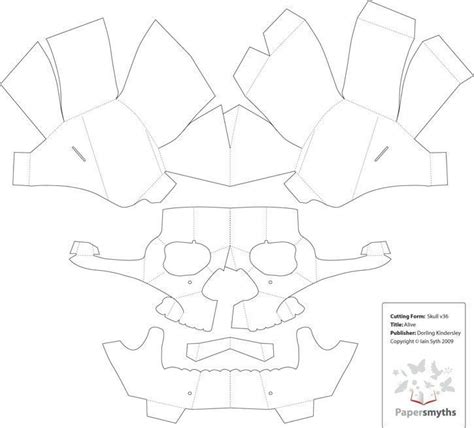 paper skull template paper mask template skull template